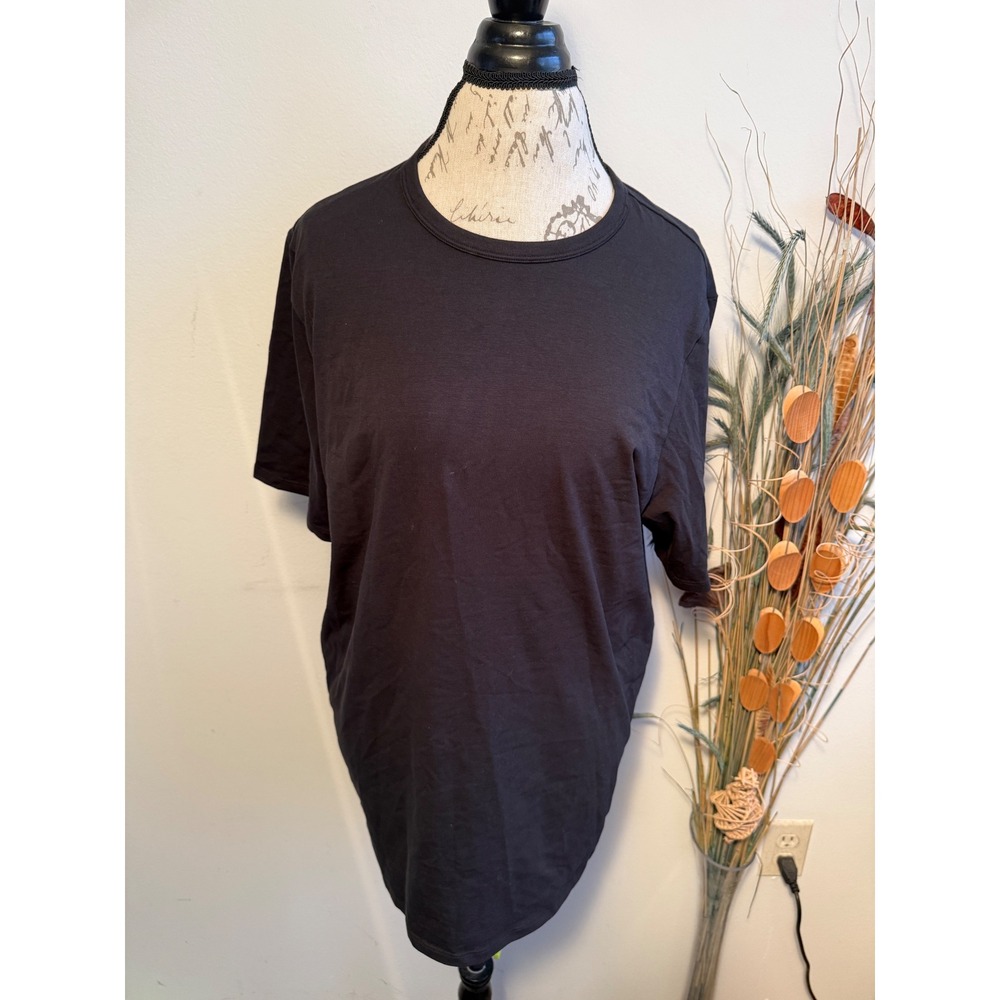 Lululemon Mens Fundamental T-Shirt Black Short Sleeve Crewneck Logo Size L